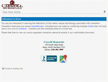 Tablet Screenshot of carrollmemorials.com